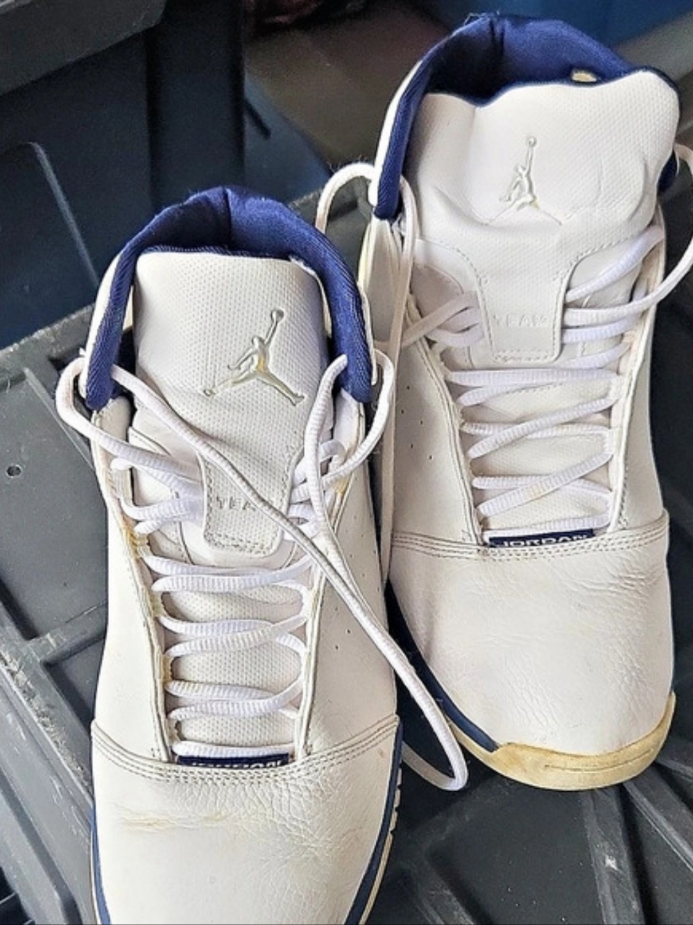 Jordan Jumpman Team 1 High Top Sneakers White & Blue